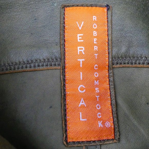 LAMBSKiN Robert Comstock Vertical Leather Jacket Logo Zipper Pockets 2X - Picture 7 of 10